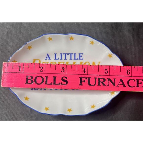 MOTTAHEDEH Patriotic Porcelain "A Little Rebellion…" Thomas‎ Jefferson Ring Tray - Picture 3 of 5